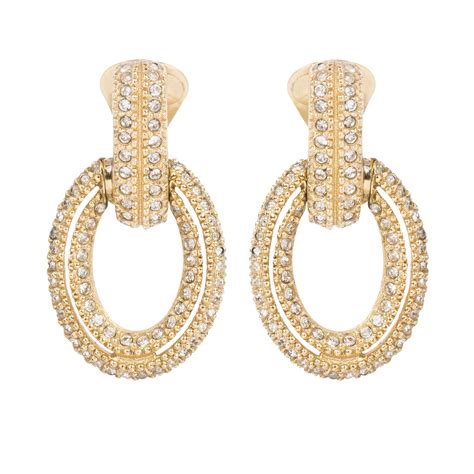 dior charm hoop earrings|christian dior earrings.